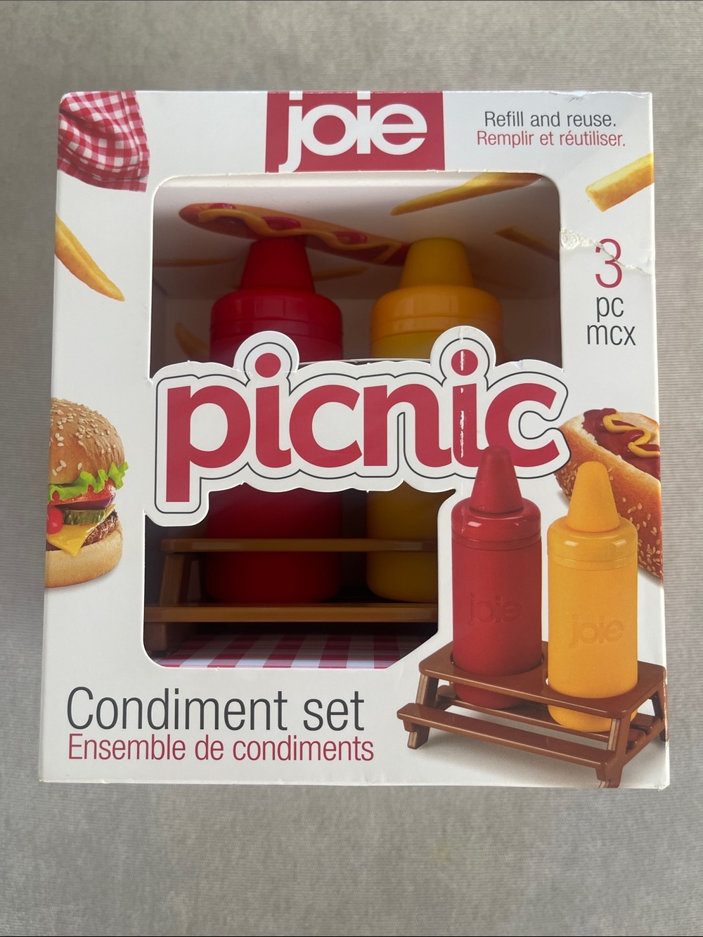 ❤️NEW!!!❤️ Joie Picnic Condiment Set - Red & Yellow Bottles